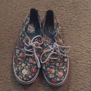 Flower print vans